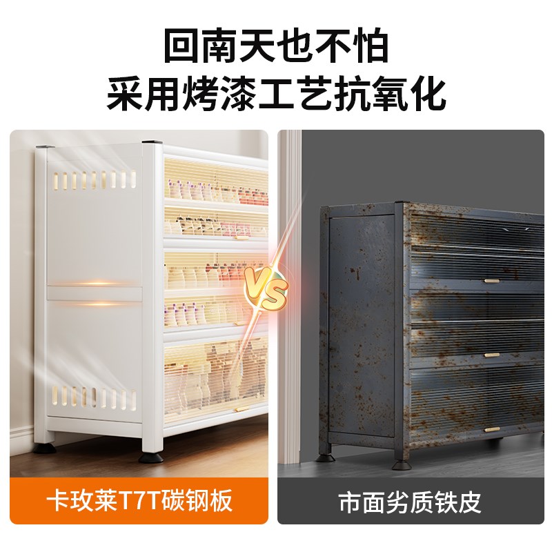 钢制鞋柜家用入户门大容量新款玄关鞋架防尘防潮收纳柜子一体靠墙