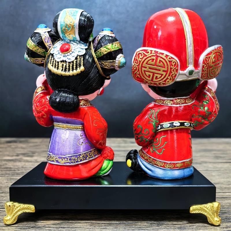 中国风结婚礼物国潮婚庆礼品婚房新郎新娘摆件特色手工艺品送情侣