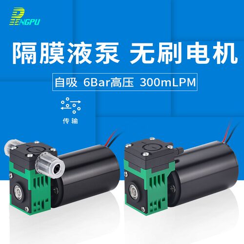 24V电动微小型液泵12V无刷自吸小水泵6bar高压液泵低脉动抽水泵