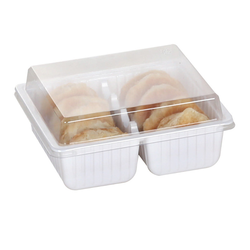 酥饼包装盒一次性透明老婆饼月饼烘培蛋糕小桃酥糕点绿豆糕打包盒