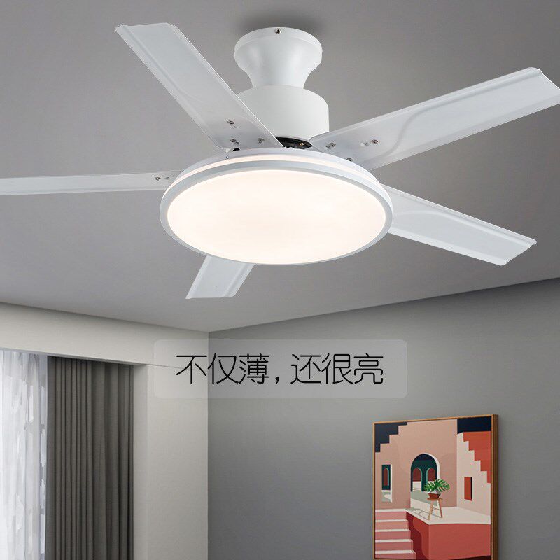 北欧风扇灯吊扇灯家用一体吊灯大风力客厅餐厅卧室吸顶带灯电风扇