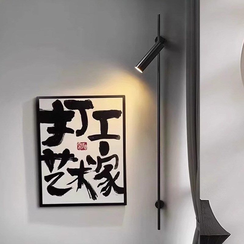 意式极简照画灯客厅玄关长杆长条射灯酒店走廊可调节角度床头壁灯