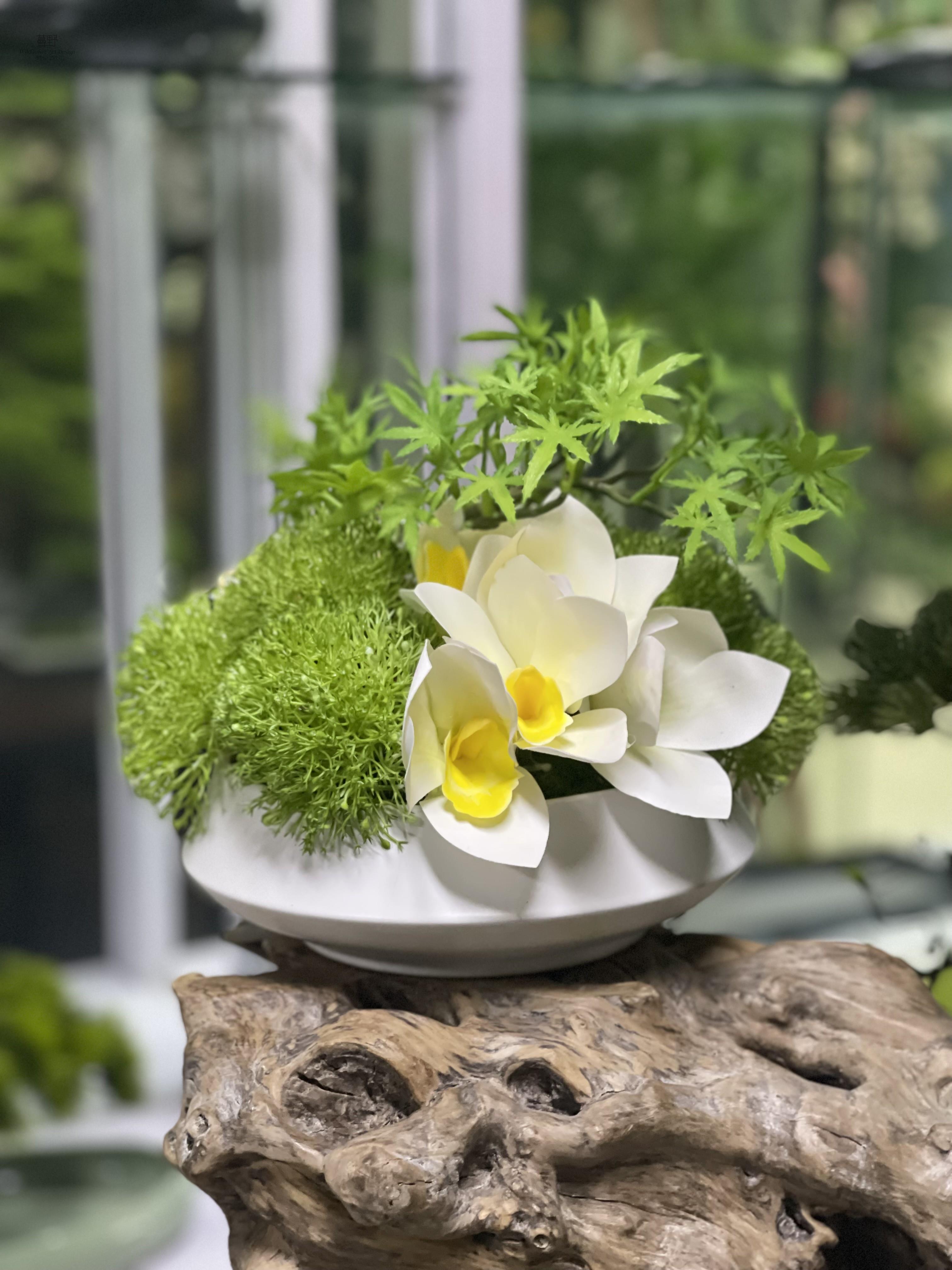 新中式禅意餐桌花假花 酒店售楼处茶几玄关客厅包房桌花家居摆件