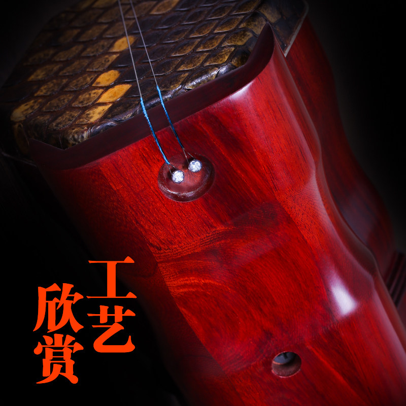 苏州紫檀二胡乐器纯手工小叶紫檀大蟒皮二胡乐器专业演奏全套配件