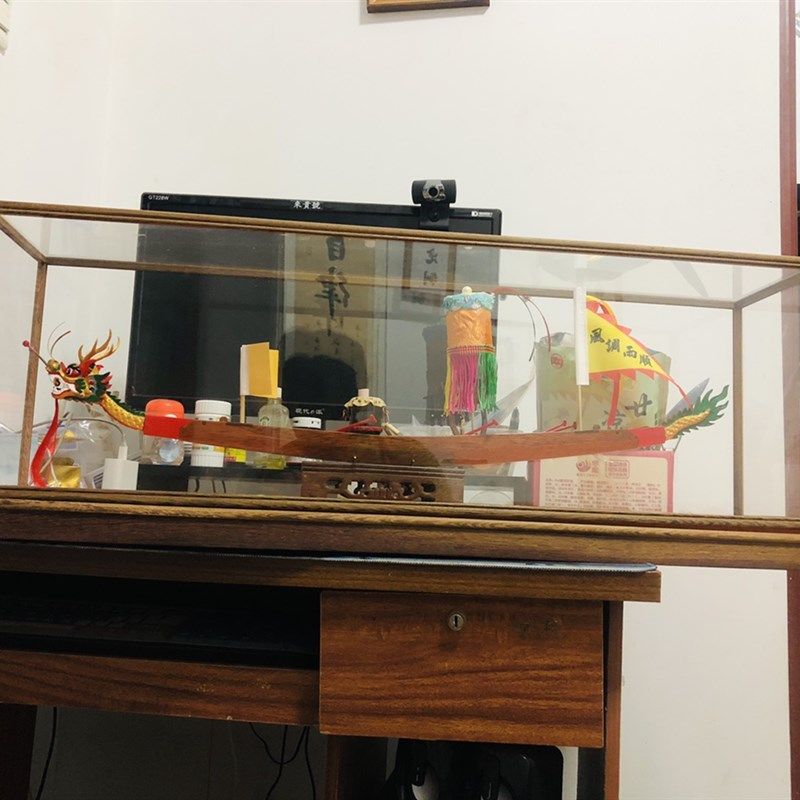 传统龙舟木雕模型 龙船模型家居饰品工艺船摆件复古非遗产品
