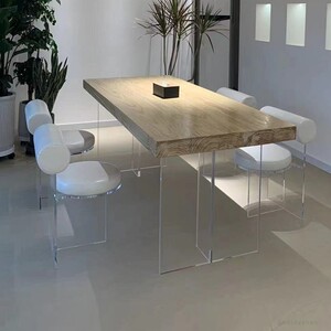亚克力透明轻奢餐椅亚克力网红家用卧室美容轻奢梳妆化妆靠背椅子