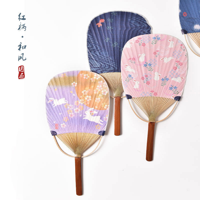 象有秘密团扇古风扇子女夏便携手工竹柄汉服小圆扇文艺手绘纸扇子