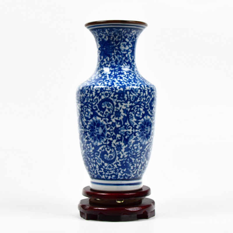 景德镇陶瓷花瓶客厅装饰青花瓷博古架酒柜瓷器工艺品摆件小瓷瓶