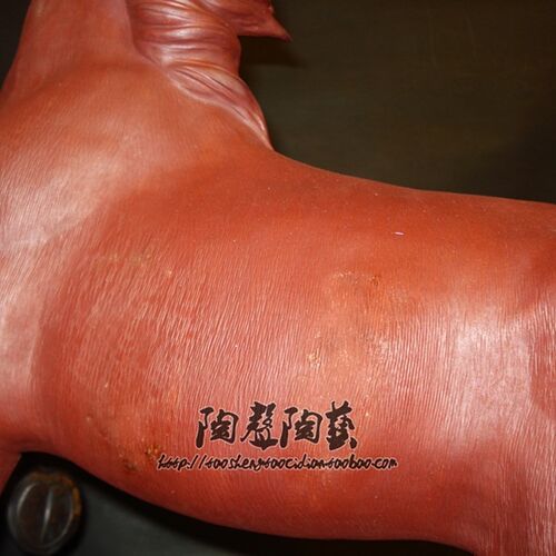 朱砂赤兔马虎狗羊三合开张店铺公司石湾陶瓷公仔装饰品摆件