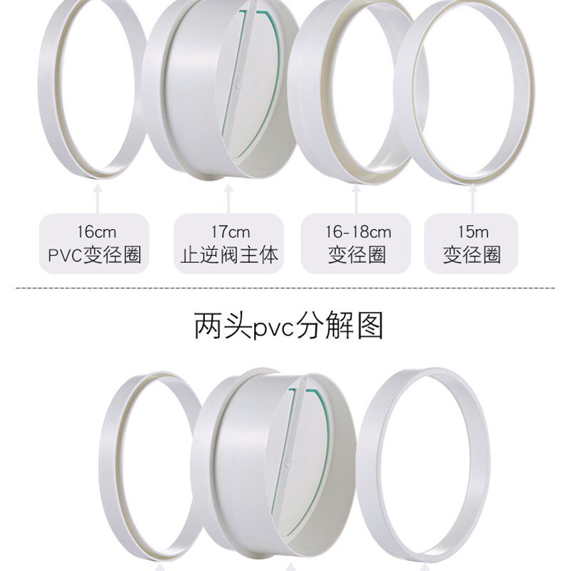 管道止逆阀油烟机160PVC管通用逆止阀烟道止回阀防烟宝防味排烟管