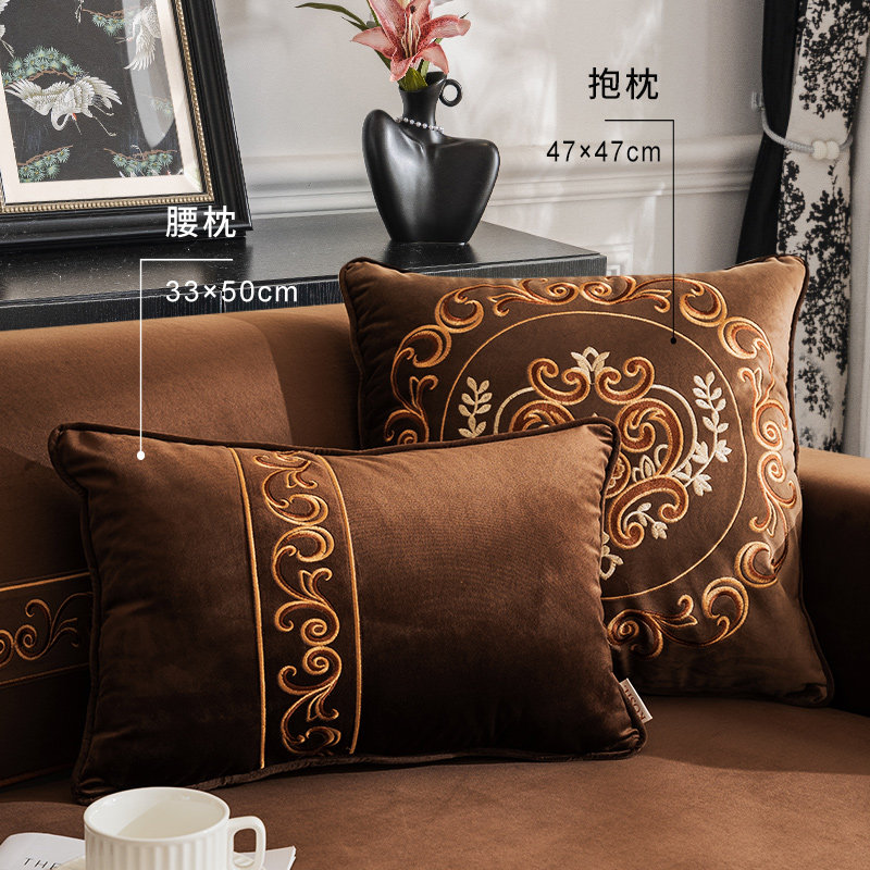 欧式抱枕龙年靠枕沙发客厅美式新年喜庆靠背靠垫可拆洗轻奢高级感