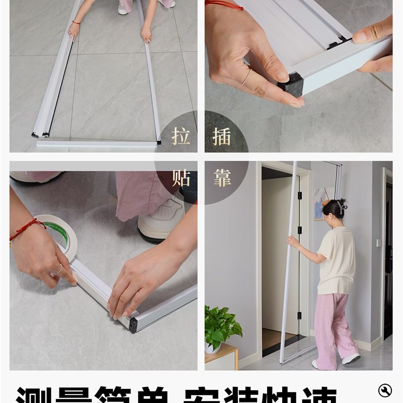 铝合金蜂巢折叠门 无轨道推拉门现代简约风格厨房隔断设计