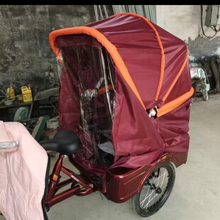 电动三轮车车篷脚踏人力三轮车车蓬挡风避雨遮阳折叠棚三轮车车篷