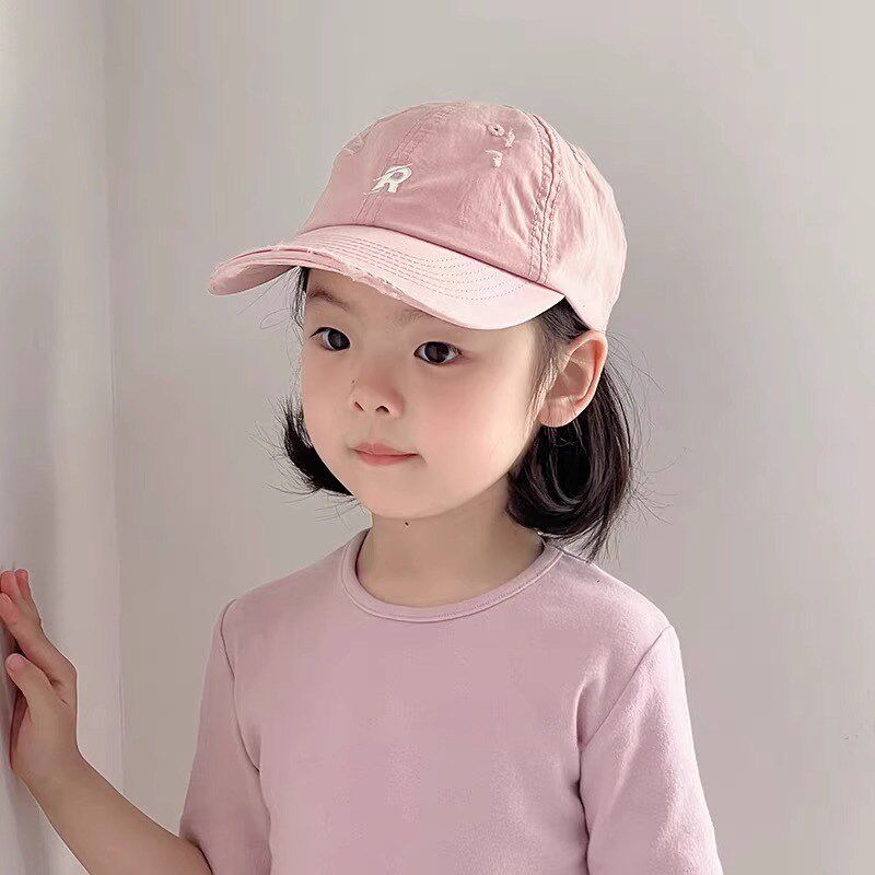 儿童假发帽子一体小孩女短发25新款ins粉色百搭时尚韩版遮阳棒球