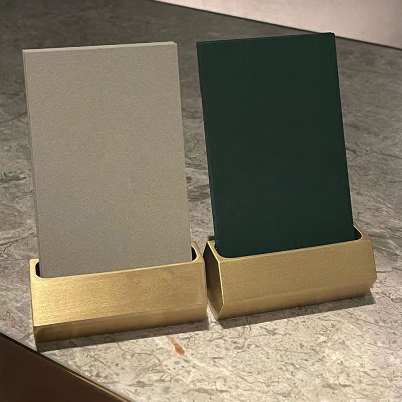 黄铜名片盒前台高端台卡名片夹男商务摆放架大容量卡片架座展示架