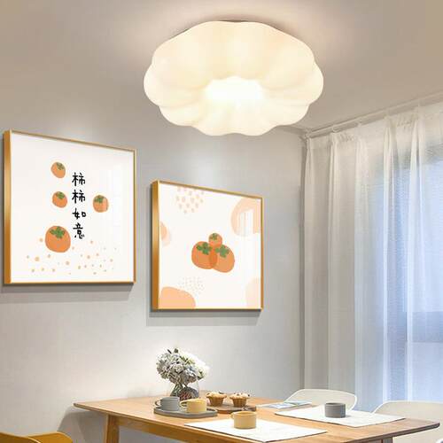 餐厅吸顶灯现代简约网红饭厅吊灯云朵南瓜卧室北欧餐桌灯具357F