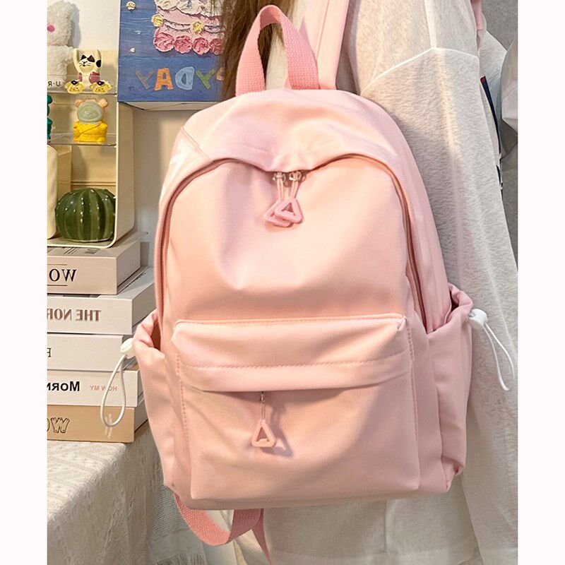 红色双肩包2024新款夏季 简约韩系女生多巴胺百搭轻便女士小背包