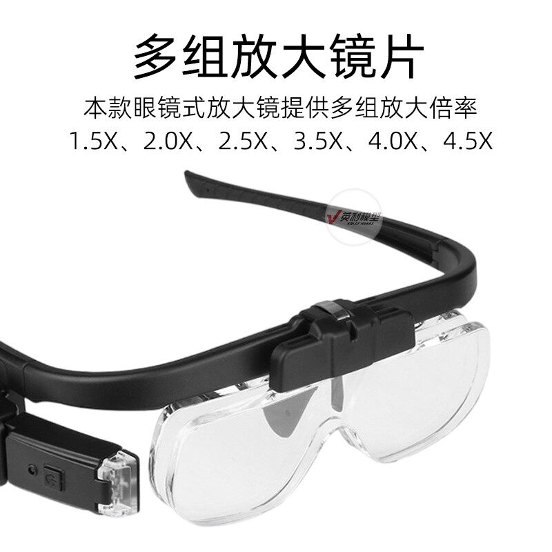 英利 模型精密制作 DIY手涂上色 眼镜式LED放大镜 附三组镜片