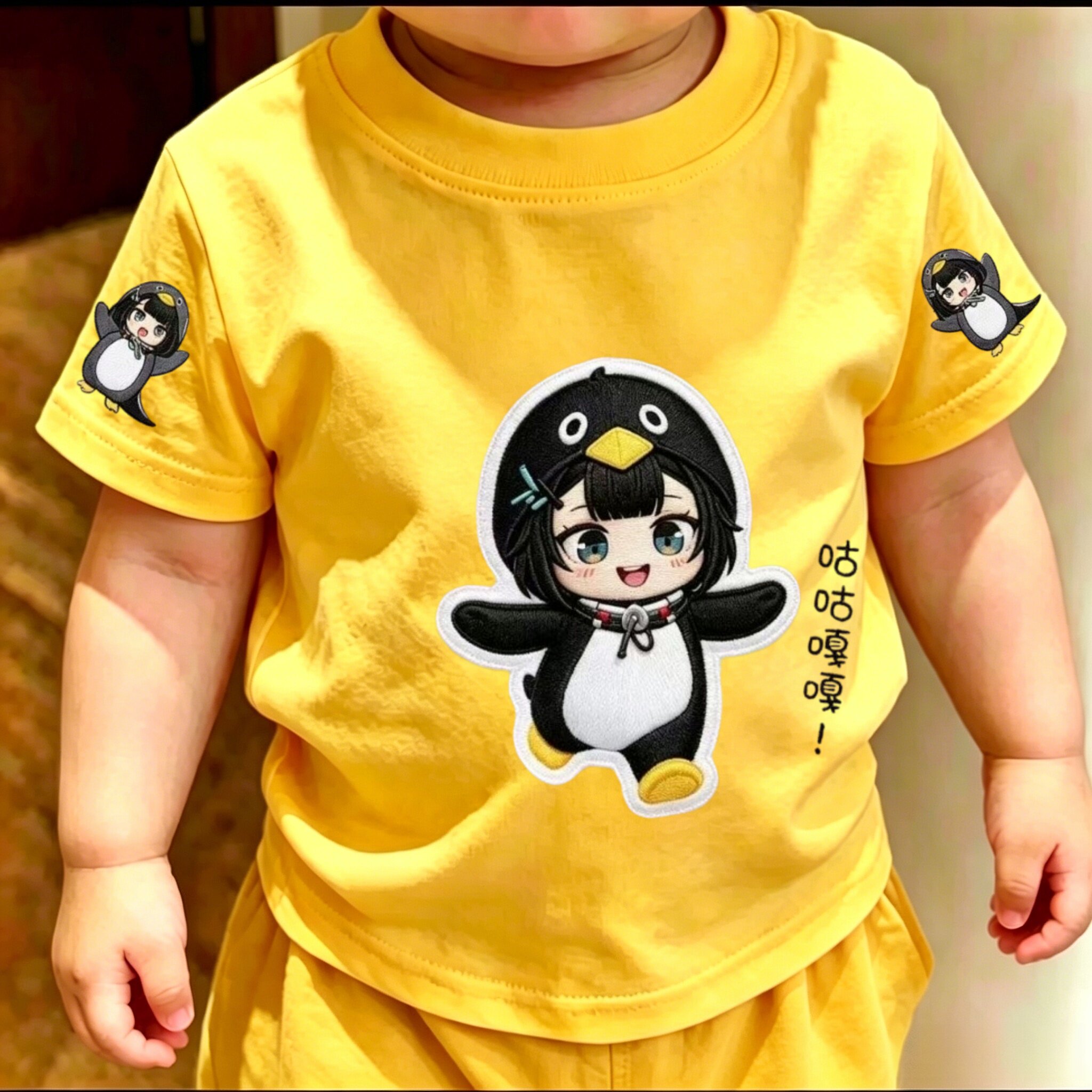 咕咕嘎嘎企鹅儿童卡通动漫二次元短袖T恤小童2026夏季新款上衣图片