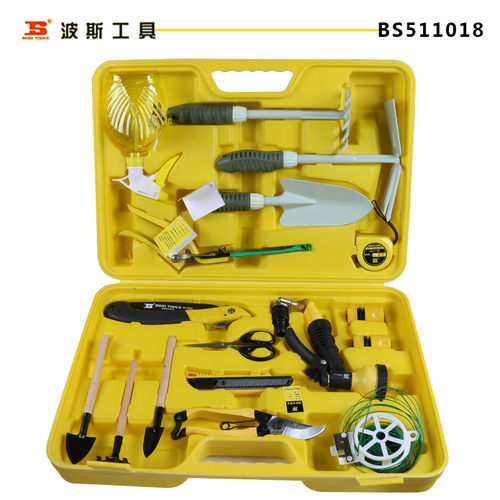 波斯工具 18件园林工具组套 铲 锄 耙 草坪剪 树枝剪 BS511018