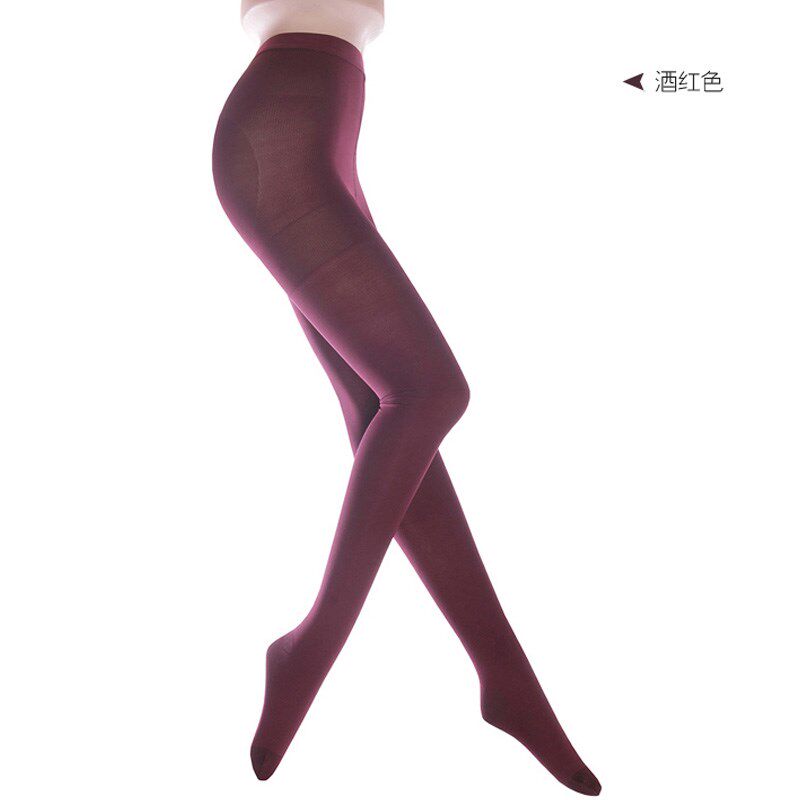 奥兰尚彩色显瘦腿袜春秋厚款美塑形空姐灰红色弹力紧身压力连裤袜
