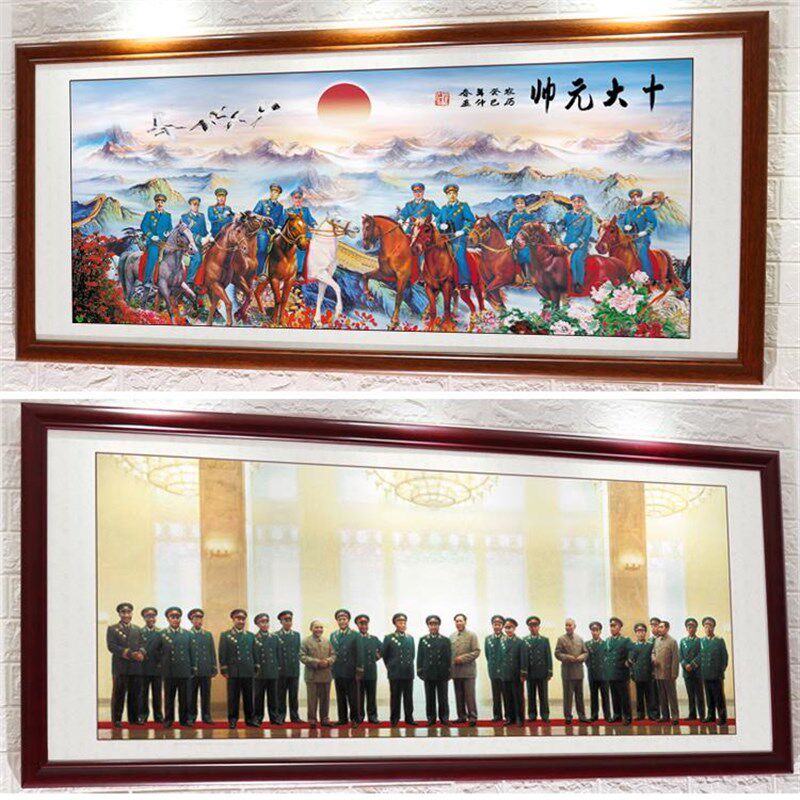 网红开国大元帅画像画十伟人画像客厅沙发背景墙挂面装饰画办公室