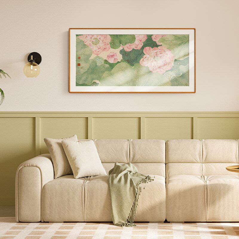 冰青x荷花荷叶水墨荷塘装饰画新中式客厅卧室茶室民宿装饰挂画