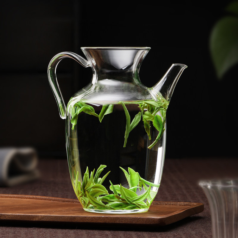 绿茶泡茶器玻璃美人壶仿宋执壶龙井专用茶具功夫茶小茶壶一人用单