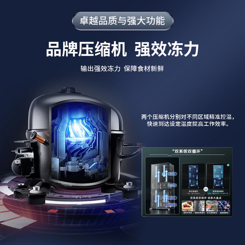 美凌智慧家四门商用冰箱展示柜保鲜柜六开门冷藏加冷冻柜