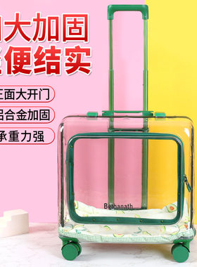 宠物拉杆箱外出便携透明猫包狗狗小推车太空舱两只猫咪超大行李箱