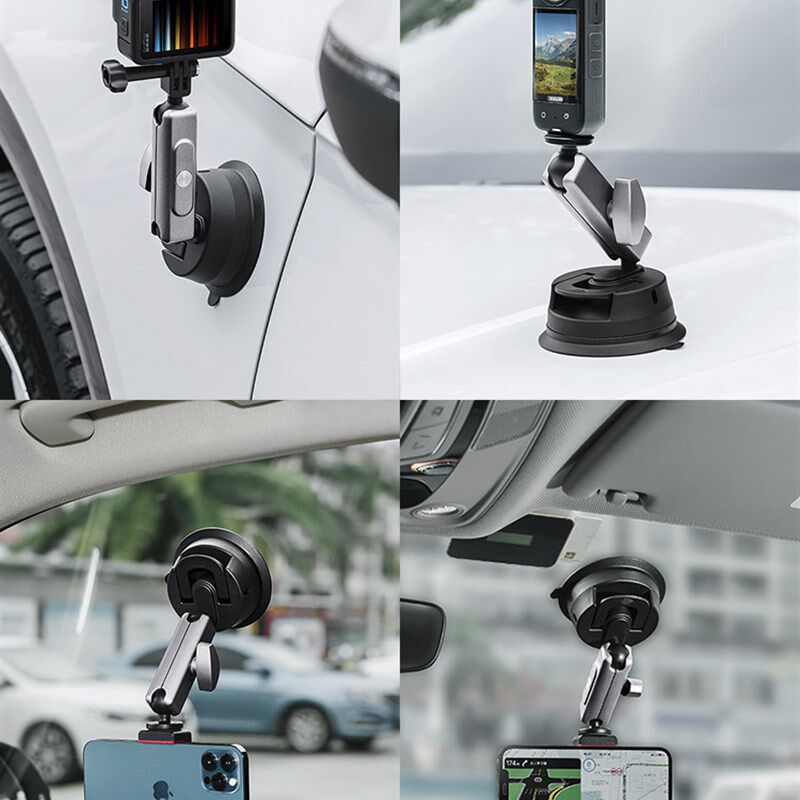 车载吸盘支架适用GoPro/影石360/Action运动相机手机通用拍摄配件