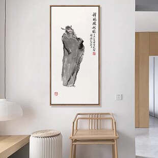 新中式玄关装饰画钟馗国画钟魁神像挂画水墨年画门神镇宅客厅壁画