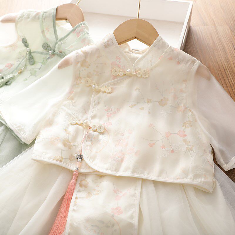 夏季小女孩古装中式礼服女宝唐装裙中国风女童六一演出服旗袍汉服