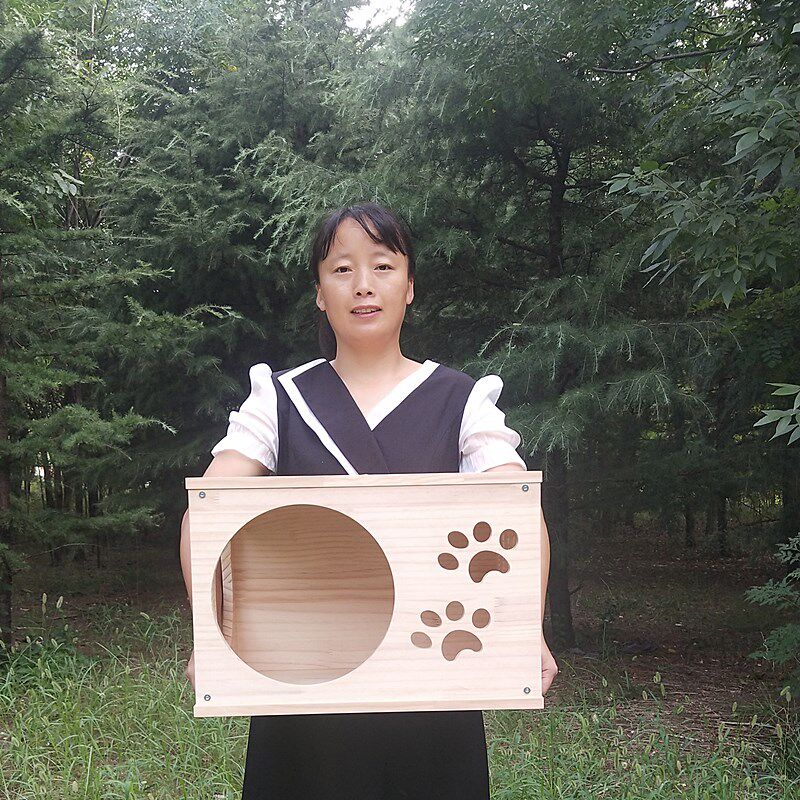 创意定制猫窝四季通用保暖小型犬房屋环保实木结实耐用室内户外