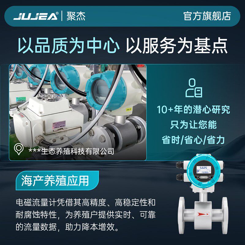 高精度电磁流量计表污水自来水泥浆液体四氟防腐管道式插入分体式