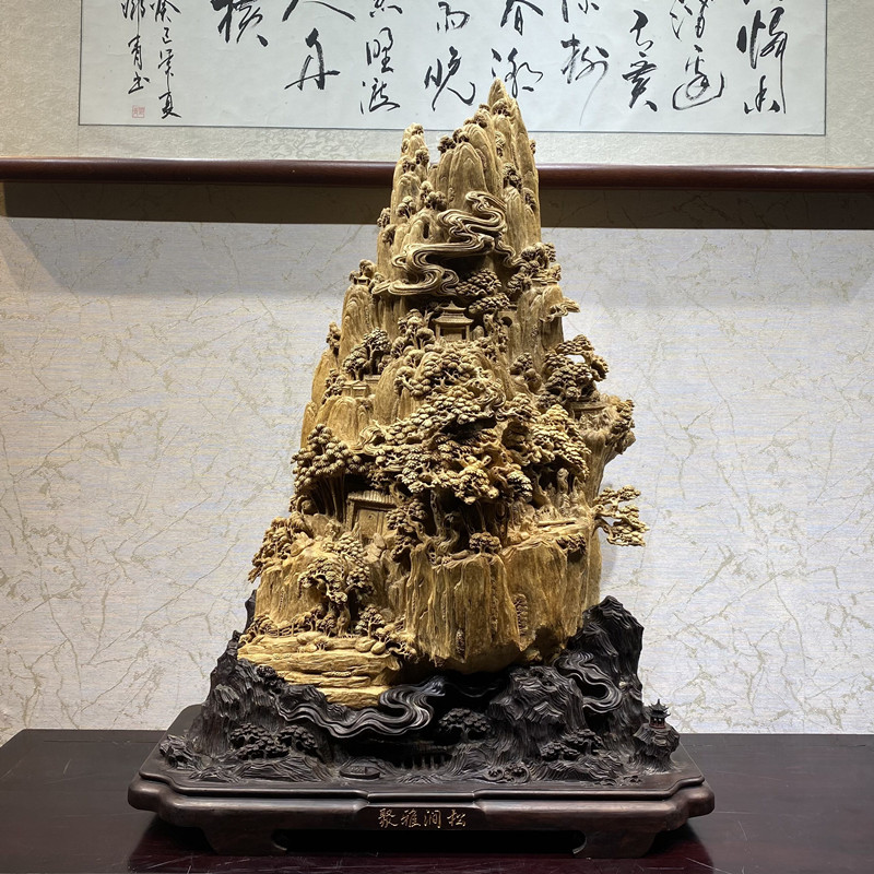 沉香木雕摆件九龙三十三观音菩萨西方三圣雕件工艺品佛像根雕定做