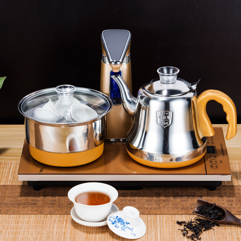 智能抽水加水电热水壶适用功夫茶具泡茶专用 全自动上水壶1L不锈