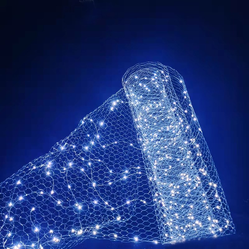 婚庆星空铁丝造型网带灯商场渔网灯场景布置星空婚礼吊顶装饰网灯