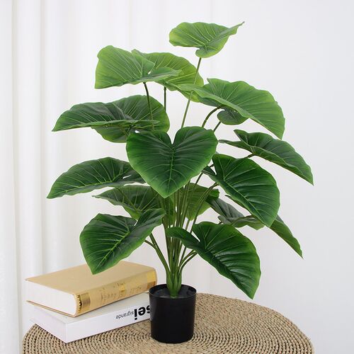 仿真绿植摆件龟背竹盆栽叶子客厅小型落地植物高端轻奢室内假花树