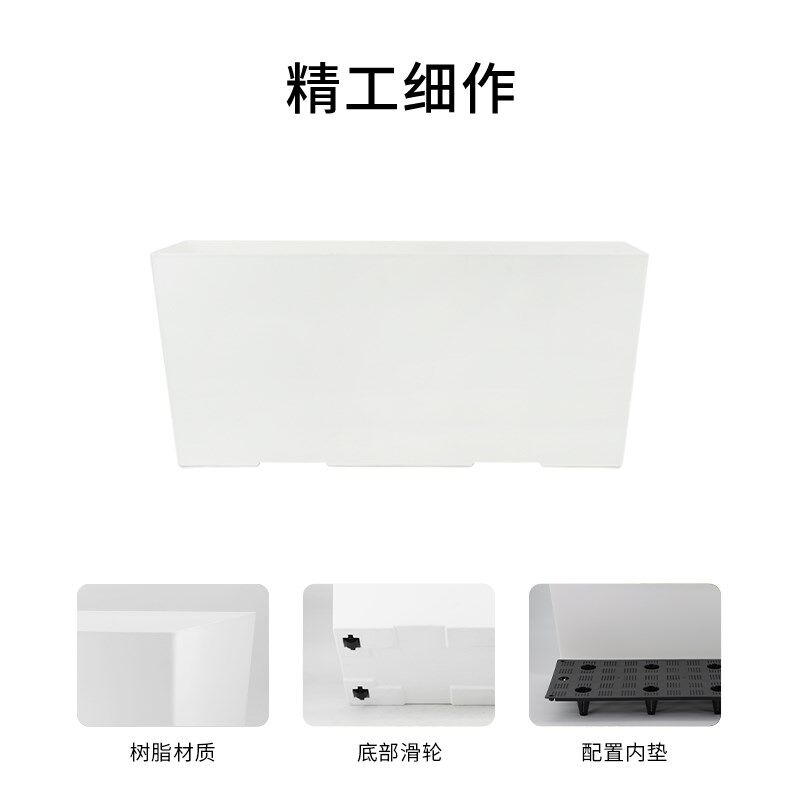 阳台种菜专用盆长方形花盆家用大号带轮种植箱户外花箱控根盆景盆