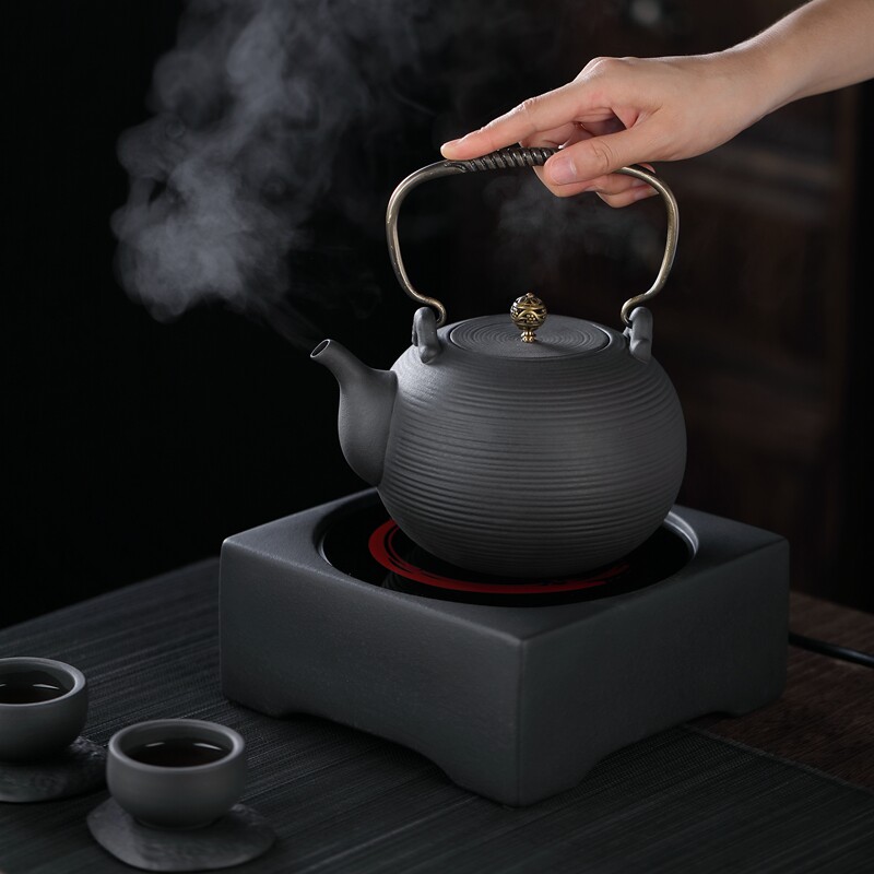 火山石陶壶煮茶壶煮水壶明火陶瓷烧水壶泡茶新中式静音电陶炉套装
