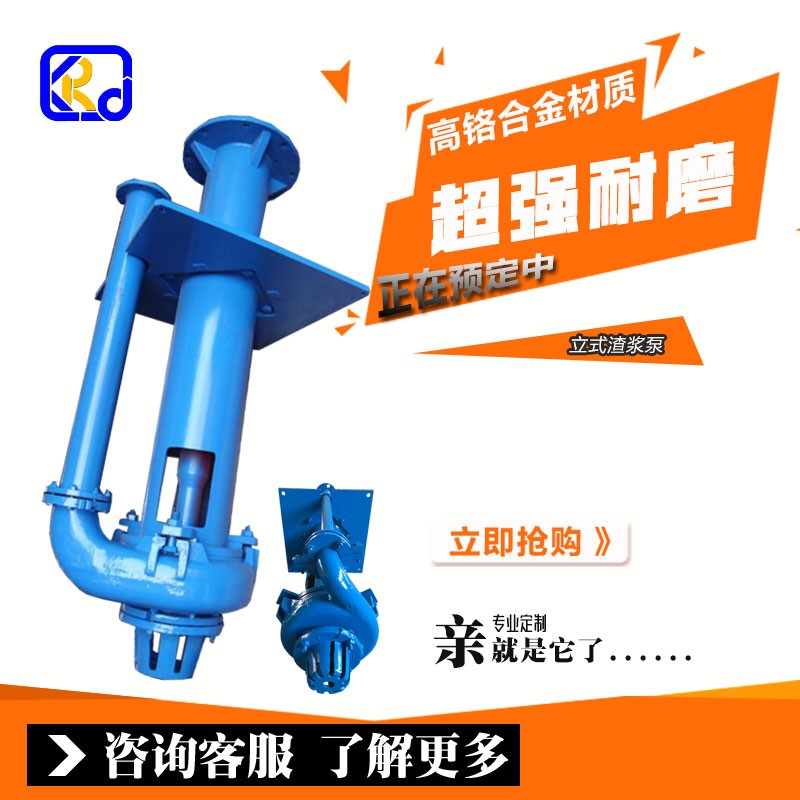 立式液下渣浆泵65rv吸砂清淤小型泥浆泵40pv耐腐蚀化工抽沙泵22kw