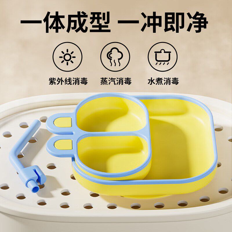 宝宝餐盘吸盘分格餐盘独立可拆卸婴儿硅胶辅食碗吃饭训练儿童餐具
