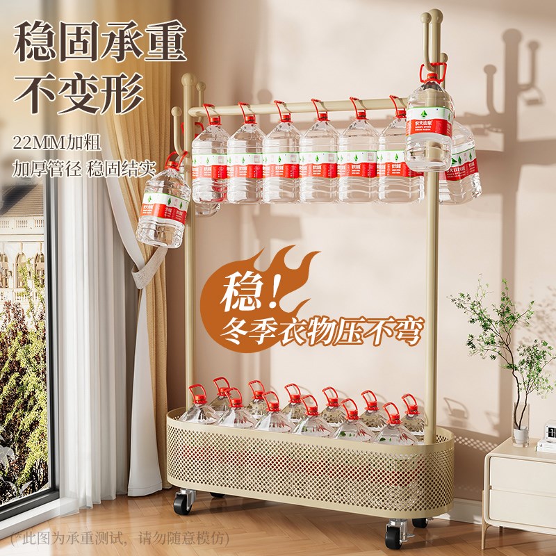 挂衣架卧室落地立式衣帽架可移动带轮小型房间挂包衣服架子置物架