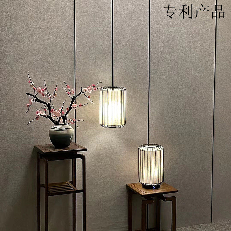 宋式美学新中式小吊灯中式家用吧台茶室过道卧室床头台灯吊线灯
