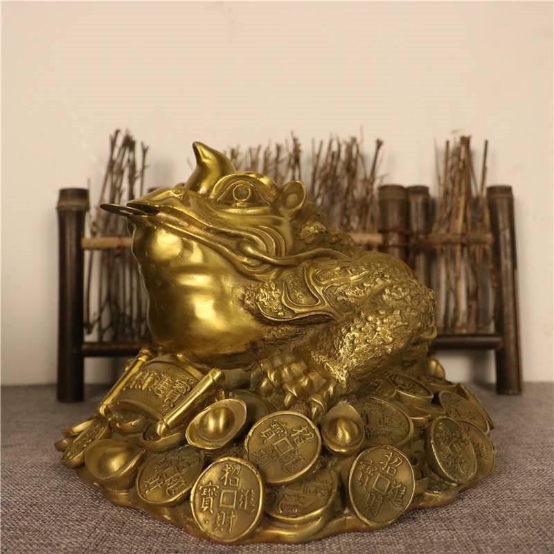 金蟾纯黄铜铜器精品家具客厅办公室汽车内饰摆件茶宠小手把件