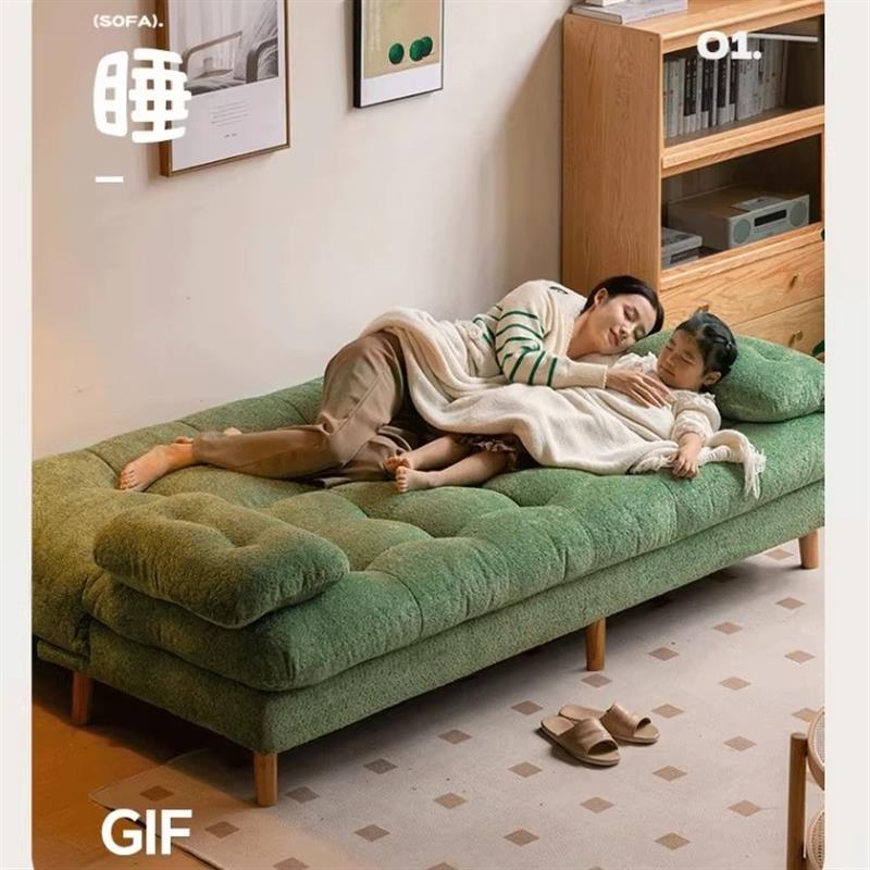 多功能布艺沙发简易现代出租房摺叠两用沙发牀公寓小户型客厅沙发