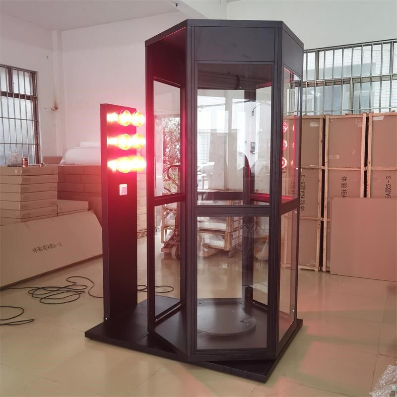 铁质烤漆六边形旋转展架汽车太阳膜展柜玻璃隔热膜体验仓