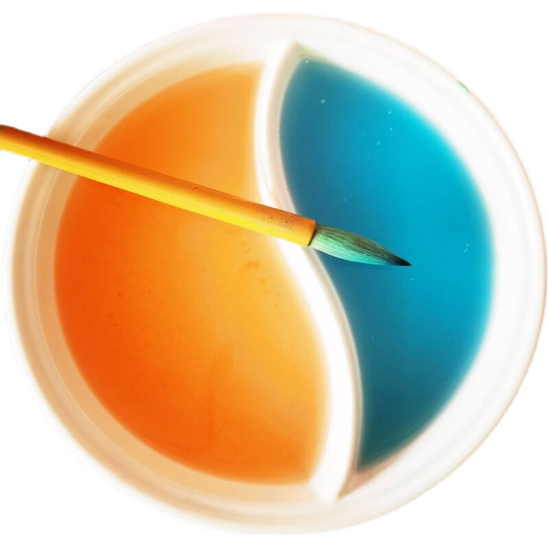 分格笔洗 太极八卦阴阳分隔笔洗缸大码 陶瓷水盂洗毛笔两格洗墨盘