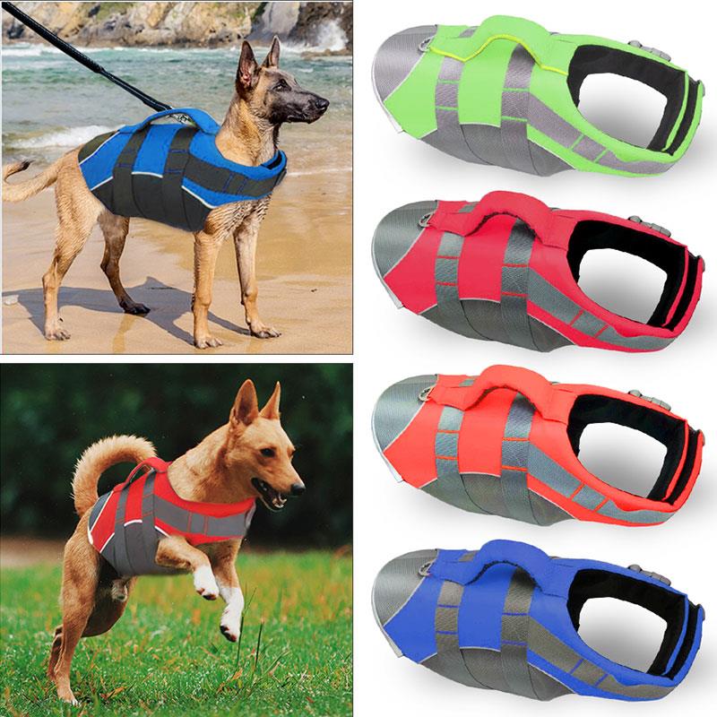 新款狗狗救生衣小中大型犬宠物游泳救生用品大浮力反光条大码红色